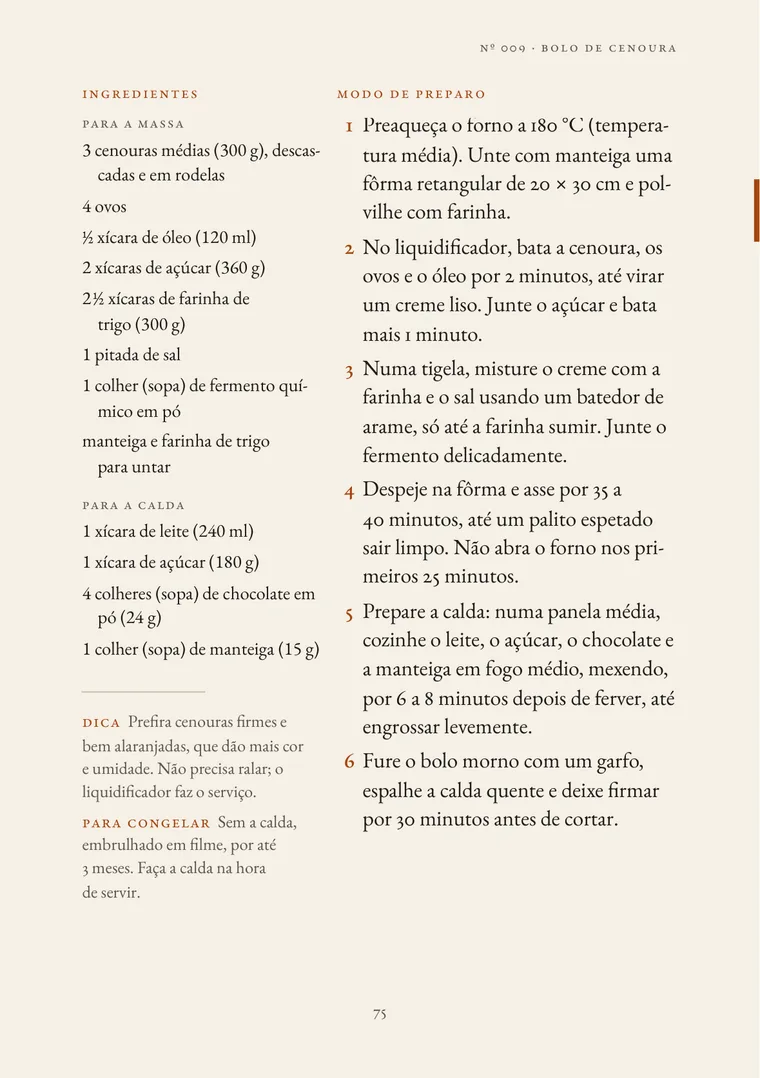 Ingredientes e modo de preparo do bolo de cenoura